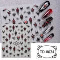 Stickers d'ongles en relief 5D style sombre gothique, variante de décoration DIY chic. - 85*100mm (Feuille seule) / TD-0024