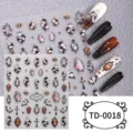 Stickers d'ongles en relief 5D style gothique variante TD-0018 avec crâne et rose. - 85*100mm (Feuille seule) / TD-0018