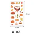 Thanksgiving temporary tattoo stickers waterproof cute turkey pumpkin kids party body art 140x75mm - W-1631 / 75*140mm (Bare Sheet)