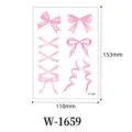 Waterproof pink bow temporary tattoo sticker sheet, cute coquette body art for women and girls. - Bow Pattern (W-1659)