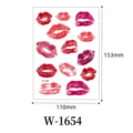 Waterproof temporary lip tattoo sticker sheet with red kiss designs for party makeup. - Lip Print Pattern (W-1654)