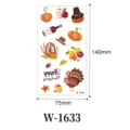 Thanksgiving temporary tattoo sticker waterproof cartoon turkey pumpkin party makeup body art - W-1633 / 75*140mm (Bare Sheet)