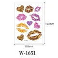 Leopard print lip and heart temporary tattoo sticker waterproof sexy body art makeup design - Leopard Lip Print Pattern (W-1651)