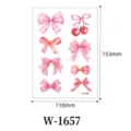 Waterproof pink bow temporary tattoo sticker cute cherry body art decal for women and girls - Bow and Cherry Pattern (W-1657)