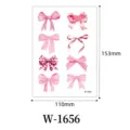 Pink bow waterproof temporary tattoo sticker sheet variant model W-1656 for body art. - Bow Pattern (W-1656)