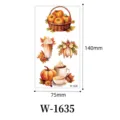 Autumn Thanksgiving temporary tattoo sticker sheet featuring cute pumpkin and coffee elements 140x75mm - W-1635 / 75*140mm (Bare Sheet)