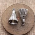Silberner 3D Badminton Federball Anhänger Charms für DIY Schmuckherstellung und Zubehör. - Weißgold