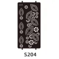 Henna tattoo stencil template for body art drawing, reusable hollow out flower leaf design. - S-0204 Style / 96x186mm