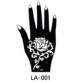 Hand henna tattoo stencil, black and white DIY waterproof hand painting template LA-001 - 120x210 mm / Rose Vine Style (LA-0001)