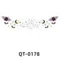 Pegatina facial de Halloween tatuaje temporal lindo murciélago estrellas luna impermeable fiesta - QT-0178 (Set de 3 Hojas)