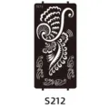 Indian Henna Tattoo Stencil Template Body Art DIY S212 Black Floral Sticker Pattern - S-0212 Style / 96x186mm