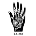 Hand tattoo stencil henna template waterproof DIY body art sticker LA-003 variant - 120x210 mm / Geometric Leaf (LA-0003)