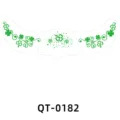 Green clover temporary face tattoo sticker for festival makeup and party costume wear. - QT-0182 (3-Sheet Set)