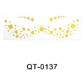 Gold foil clover face tattoo stickers, waterproof temporary makeup freckle body art decals - QT-0137 / 52*150mm