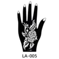 Hollow hand henna tattoo stencil with rose flower pattern, waterproof DIY body art sticker. - 120x210 mm / Rose Vine (LA-0005)