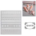 5D embossed white lace nail stickers self-adhesive floral nail art decals for manicure design - 85*100 mm / 5D-0170