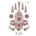 Adhesivo de tatuaje temporal de henna impermeable con diseño geométrico rojo para fiesta. - Estilo W-0331 / 208*148mm