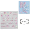 Pegatinas de uñas holográficas 5D en relieve con palos de cartas y letras para manicura impresionante. - ZC-0412