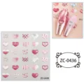 5D soft gel relief heart nail stickers, cute pink DIY decorative adhesive decal for art. - ZC-0436