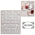 Adesivi per nail art 5D in rilievo con pupazzo di neve natalizio per manicure fai-da-te. - 5D-0244