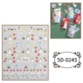 Adesivi per unghie goffrati di Natale 5D, simpatici disegni di pupazzo di neve per manicure. - 5D-0245