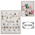 Adesivi per unghie natalizi in rilievo 5D con Babbo Natale fiocchi di neve e alberi. - 5D-0246