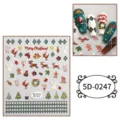 Natale 5D adesivi per unghie impressi fai-da-te vacanza Babbo Natale renna decalcomania - 5D-0247