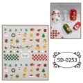 Adesivi per unghie natalizi in rilievo 5D con Babbo Natale, pupazzi di neve e motivi festivi. - 5D-0253