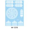 White henna temporary tattoo sticker sheet with mandala and elephant patterns for festivals. - W-1210