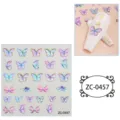 5D soft silicone relief butterfly nail art stickers, colorful gradient DIY manicure decals. - ZC-0457