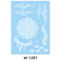 White henna temporary tattoo sticker sheet, lace mandala body art design for festival. - W-1207
