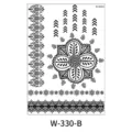 Hoja de pegatina de tatuaje temporal de encaje negro impermeable henna flor W-330-B - W-330B