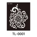Plantilla tatuaje henna patron floral PET herramienta de pintura para arte corporal - TL-0001 / 85x100mm