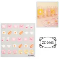 5D embossed soft gel nail stickers featuring cute pig and donut designs for nail art decor. - ZC-0463