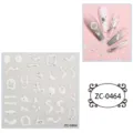 5D embossed nail art stickers, abstract white soft gel decals with colorful spots for DIY manicure. - ZC-0464