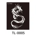 Sticker stencil per tatuaggi cavi in PET design drago tribale per pittura a mano allhenna - TL-0005 / 85x100mm