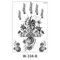Pegatina de tatuaje de henna temporal de encaje negro hueco fiesta impermeable. - W-334B