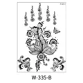 Hoja de pegatina de tatuaje temporal de henna negra con diseño floral de loto y mariposa. - W-335B