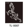 Stencil per tatuaggi all'henné in PET con fenice, ideale per body painting e creazioni fai da te. - TL-0007 / 85x100mm