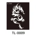 Stencil per tatuaggi PET drago cavo design modello di tatuaggio temporaneo per body art. - TL-0009 / 85x100mm