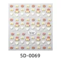 5D embossed cute bear and bow nail stickers DIY phone case decorative sticker sheet. - 5D-0069 / 85x100mm