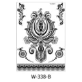 Pegatina de tatuaje temporal de encaje negro impermeable floral arte corporal fiesta W-338-B - W-338B