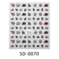 5D embossed floral nail art stickers DIY cute flower leaf decal set for decoration. - 5D-0070 / 85x100mm