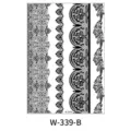 Hoja de pegatina de tatuaje temporal de encaje hueco negro impermeable modelo W-339-B - W-339B