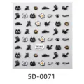 5D embossed black cat cute phone case stickers DIY decorative adhesive cute animal decals - 5D-0071 / 85x100mm