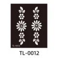 Stencil Tatuaggio Henne PET Modello Fiore Foglia Arte Corporea Strumento Pittura DIY - TL-0012 / 85x100mm