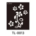 Stencil per tatuaggi henna cavo in PET, design floreale per pittura corporea temporanea. - TL-0013 / 85x100mm