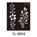 Adesivo modello tatuaggio cavo in PET con design a vite di fiori per body art all'henné - TL-0014 / 85x100mm