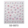 5D embossed floral nail art sticker cute DIY phone case decoration adhesive decal - 5D-0073 / 85x100mm