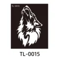 Stilo tatuaggio henna testa di lupo modello cavo per body art adesivo temporaneo - TL-0015 / 85x100mm